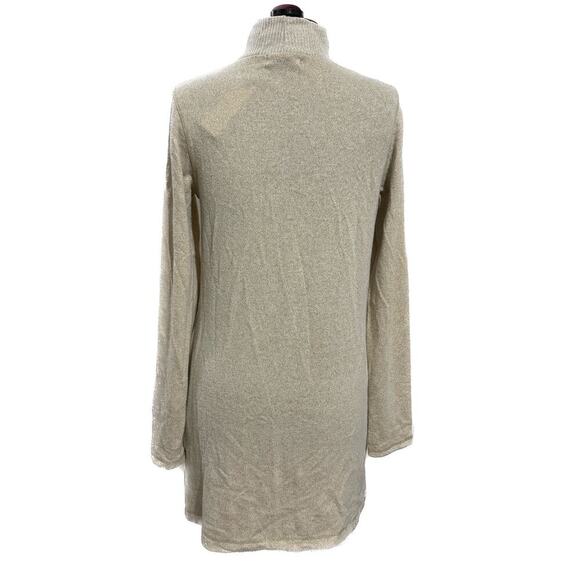 MICHAEL STARS Olivia Sparkle Mock Neck Dress Madison Gold Pockets Gold NWT M - Picture 7 of 10